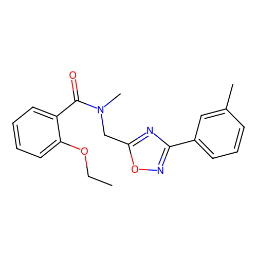 2-ethoxy-N-methyl-N-[[3-(3-methylphenyl)-1,2,4-oxadiazol-5-yl]methyl]benzamide structure