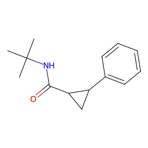 N-tert-butyl-2-phenylcyclopropanecarboxamide structure