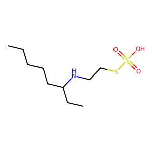 Thiosulfuric acid (H2S2O3), S-(2-((1-ethylhexyl)amino)ethyl) ester structure