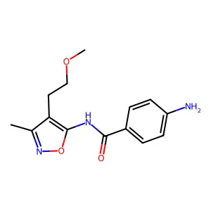 Isoxazole, 5-(p-aminobenzamido)-4-(2-methoxyethyl)-3-methyl- structure