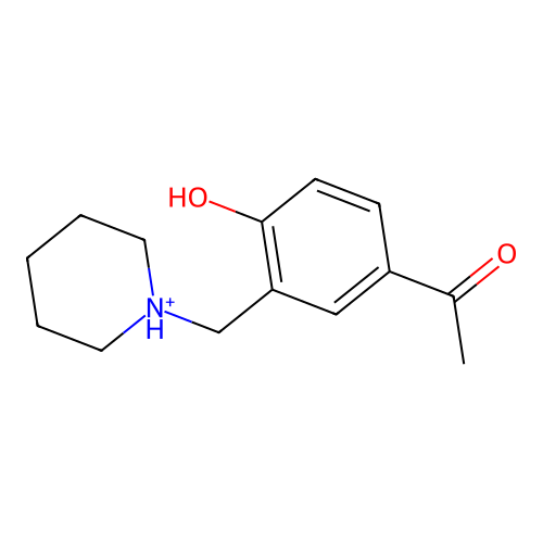 1-[(5-Acetyl-2-hydroxyphenyl)methyl]piperidin-1-ium structure