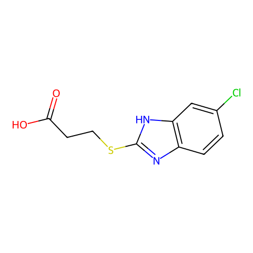 3-[(6-chloro-1H-benzimidazol-2-yl)sulfanyl]propanoic acid structure
