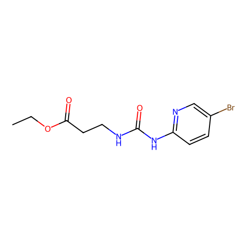 Ethyl 3-((N-(5-bromo-2-pyridyl)carbamoyl)amino)propanoate structure
