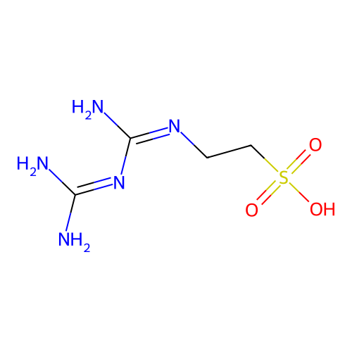Ethanesulfonic acid, 2-[[[(aminoiminomethyl)amino]iminomethyl]amino]- structure