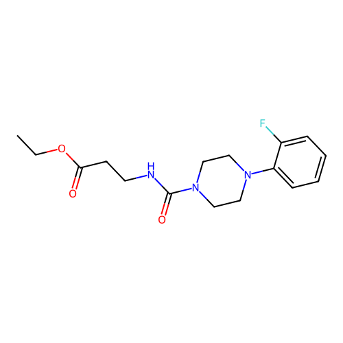 Ethyl 3-{[4-(2-fluorophenyl)piperazine-1-carbonyl]amino}propanoate structure