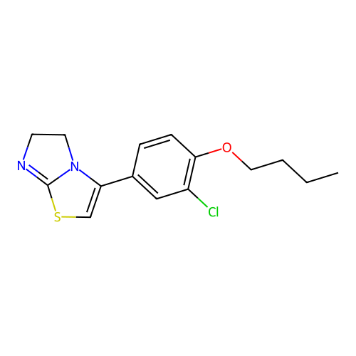 Imidazo[2,1-b]thiazole, 3-(4-butoxy-3-chlorophenyl)-5,6-dihydro- structure