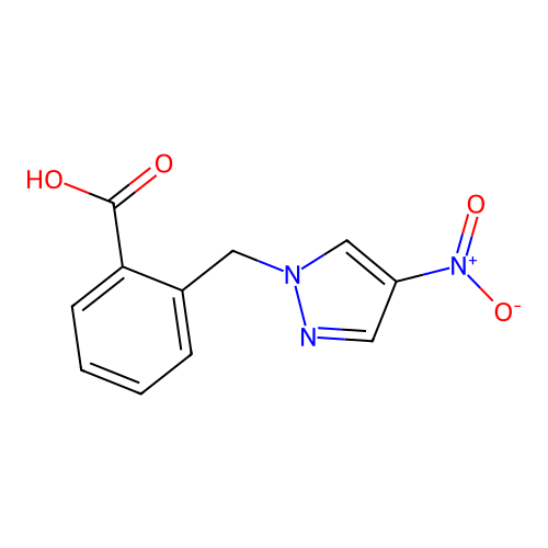 2-[(4-nitro-1H-pyrazol-1-yl)methyl]benzoic acid structure