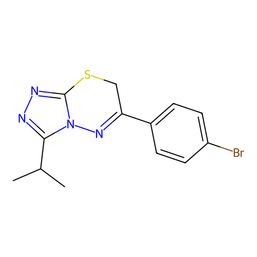 6-(4-Bromophenyl)-3-isopropyl-7H-[1,2,4]triazolo[3,4-b][1,3,4]thiadiazine structure