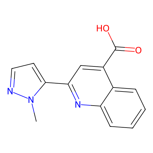 2-(1-methyl-1H-pyrazol-5-yl)quinoline-4-carboxylic acid structure