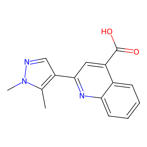 2-(1,5-dimethyl-1H-pyrazol-4-yl)quinoline-4-carboxylic acid structure