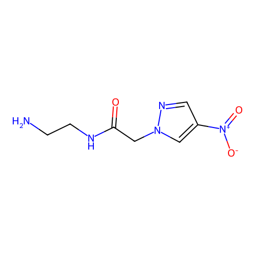 N-(2-aminoethyl)-2-(4-nitro-1H-pyrazol-1-yl)acetamide structure