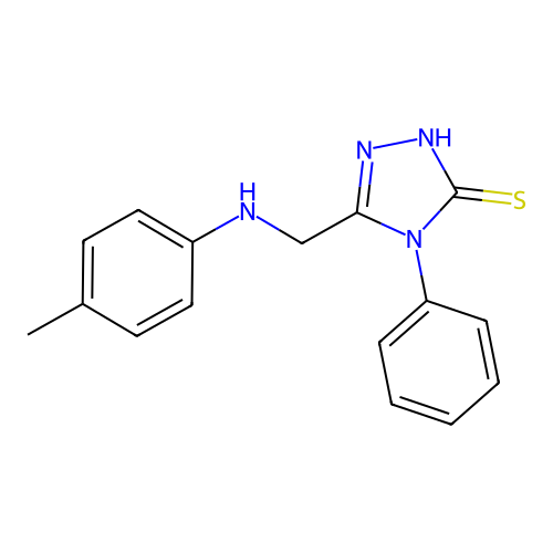 4-phenyl-5-(4-toluidinomethyl)-4H-1,2,4-triazole-3-thiol structure