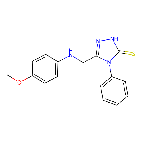 5-((4-Methoxyanilino)methyl)-4-phenyl-2,4-dihydro-3H-1,2,4-triazole-3-thione structure