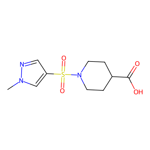 1-[(1-methyl-1H-pyrazol-4-yl)sulfonyl]piperidine-4-carboxylic acid structure