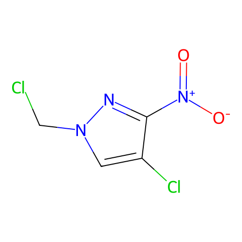 4-chloro-1-(chloromethyl)-3-nitro-1H-pyrazole structure