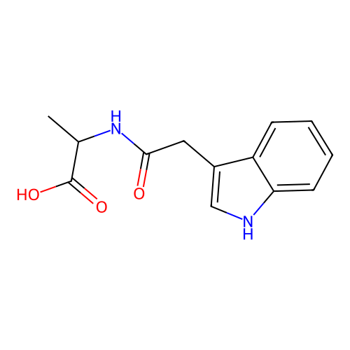 2-[[2-(1H-indol-3-yl)acetyl]amino]propanoic acid structure