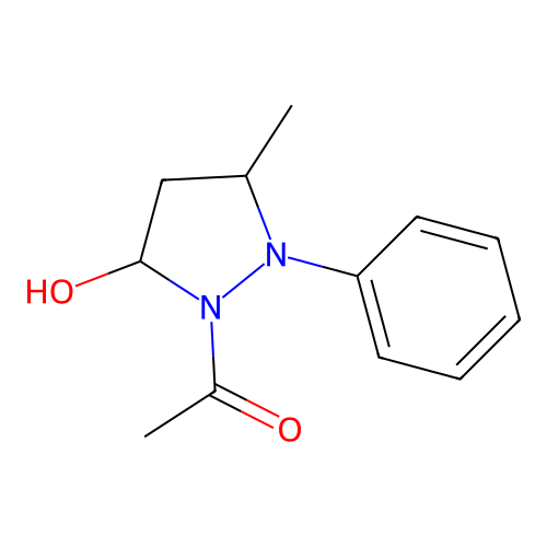 1-(5-Hydroxy-3-methyl-2-phenylpyrazolidin-1-yl)ethanone structure