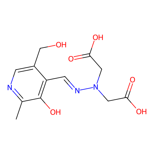 N-pyridoxylidenehydrazine-N',N'-diacetic acid structure