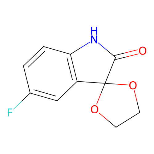 5'-fluorospiro[1,3-dioxolane-2,3'-indol]-2'(1'H)-one structure