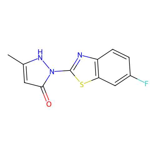 2-(6-Fluoro-1,3-benzothiazol-2-yl)-5-methyl-1,2-dihydro-3H-pyrazol-3-one structure
