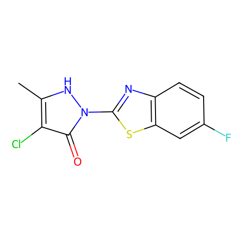 4-Chloro-1-(6-fluoro-2-benzothiazolyl)-3-methyl-1H-pyrazol-5-ol structure