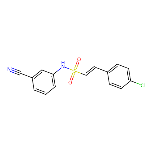 2-(4-chlorophenyl)-N-(3-cyanophenyl)ethene-1-sulfonamide structure