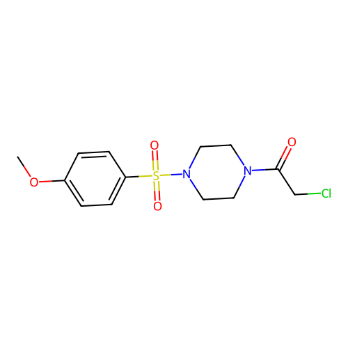 2-Chloro-1-(4-(4-methoxybenzenesulfonyl)piperazin-1-yl)ethan-1-one structure