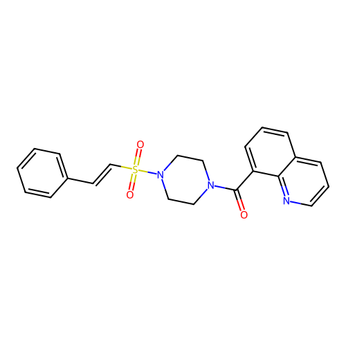 8-[4-(2-Phenylethenesulfonyl)piperazine-1-carbonyl]quinoline structure