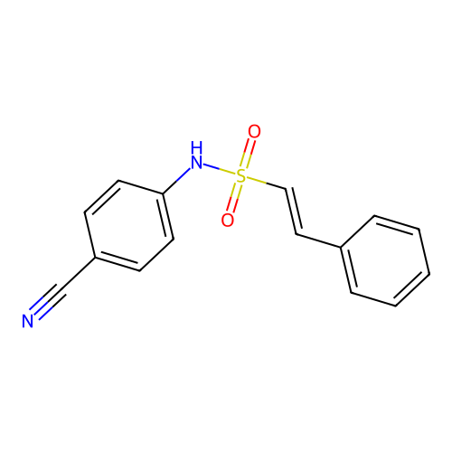 N-(4-cyanophenyl)-2-phenylethene-1-sulfonamide structure