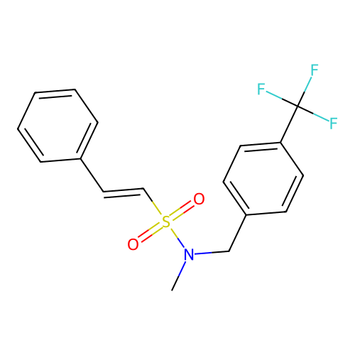 N-methyl-2-phenyl-N-{[4-(trifluoromethyl)phenyl]methyl}ethene-1-sulfonamide structure