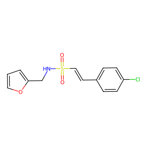 2-(4-chlorophenyl)-N-[(furan-2-yl)methyl]ethene-1-sulfonamide structure