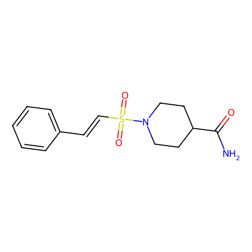 1-(2-Phenylethenesulfonyl)piperidine-4-carboxamide structure