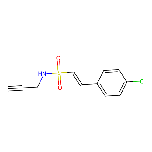 2-(4-chlorophenyl)-N-(prop-2-yn-1-yl)ethene-1-sulfonamide structure