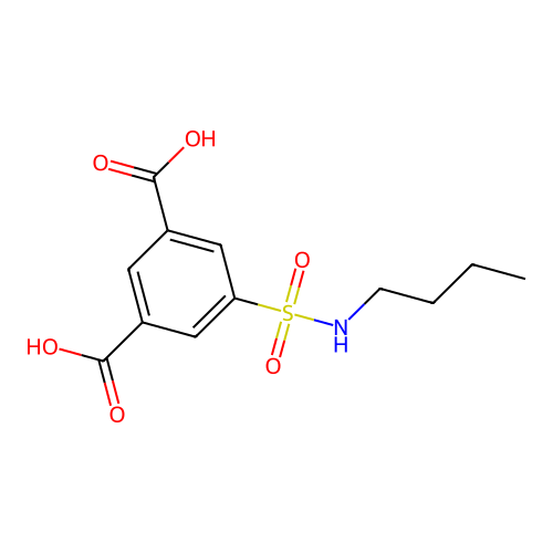 5-(Butylsulfamoyl)benzene-1,3-dicarboxylic acid structure