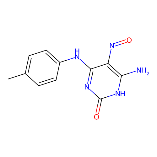 6-Amino-4-[(4-methylphenyl)amino]-5-nitrosopyrimidin-2(1h)-one structure