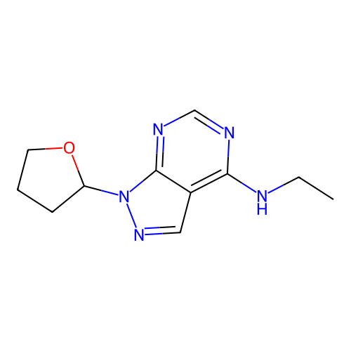 N-ethyl-1-(oxolan-2-yl)pyrazolo[3,4-d]pyrimidin-4-amine structure