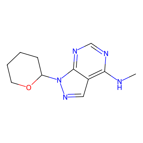 N-methyl-1-(oxan-2-yl)pyrazolo[3,4-d]pyrimidin-4-amine structure