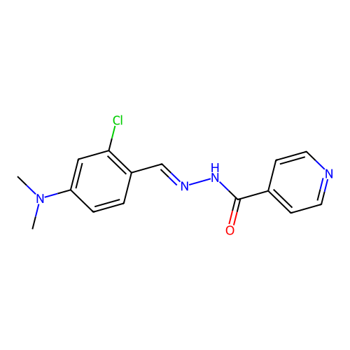 N-[[2-chloro-4-(dimethylamino)phenyl]methylideneamino]pyridine-4-carboxamide structure