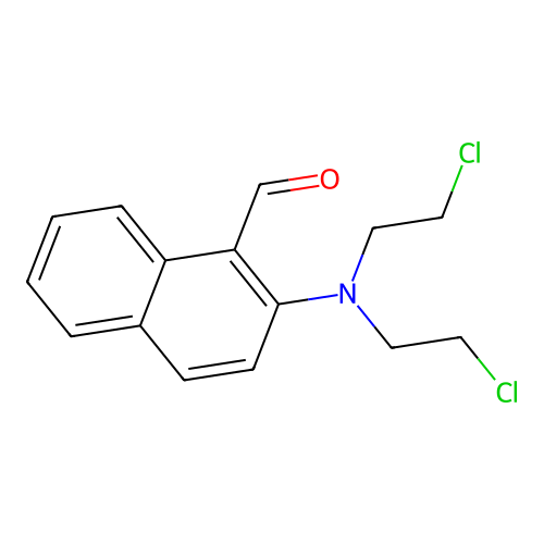 2-[Bis(2-chloroethyl)amino]naphthalene-1-carbaldehyde structure