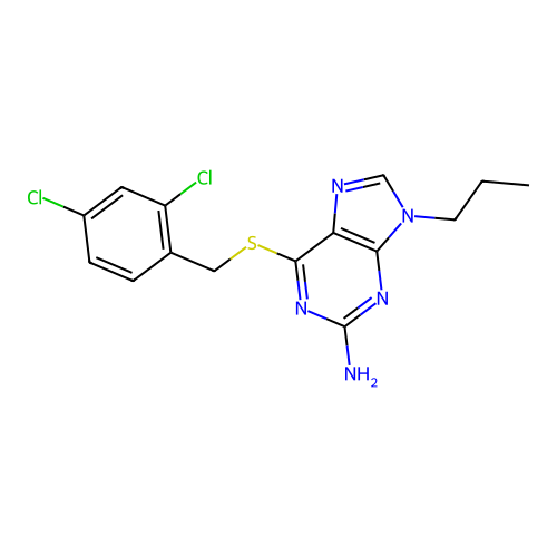 6-{[(2,4-Dichlorophenyl)methyl]sulfanyl}-9-propyl-9H-purin-2-amine structure