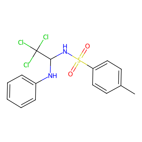 4-methyl-N-(2,2,2-trichloro-1-(phenylamino)ethyl)benzenesulfonamide structure
