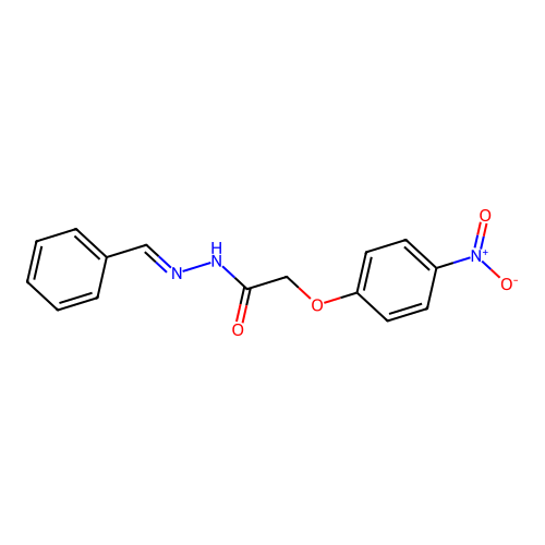 N-(benzylideneamino)-2-(4-nitrophenoxy)acetamide structure