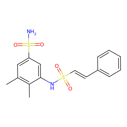 3,4-Dimethyl-5-(2-phenylethenesulfonamido)benzene-1-sulfonamide structure