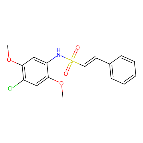 N-(4-chloro-2,5-dimethoxyphenyl)-2-phenylethene-1-sulfonamide structure