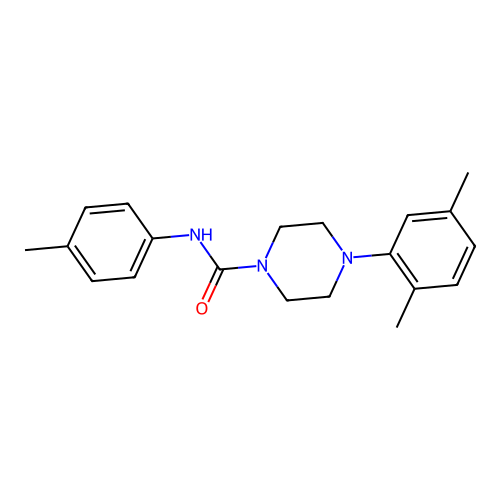 4-(2,5-dimethylphenyl)-N-(4-methylphenyl)piperazine-1-carboxamide structure