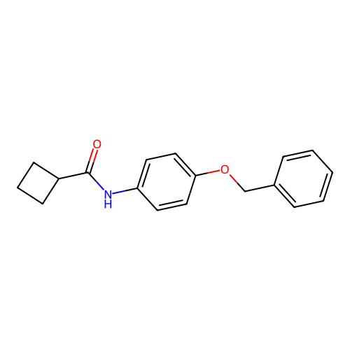 Cyclobutanecarboxylic acid (4-benzyloxy-phenyl)-amide structure