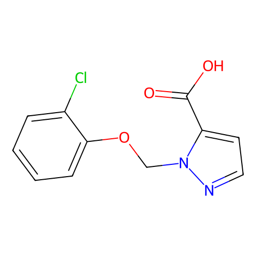 1-[(2-chlorophenoxy)methyl]-1H-pyrazole-5-carboxylic acid structure