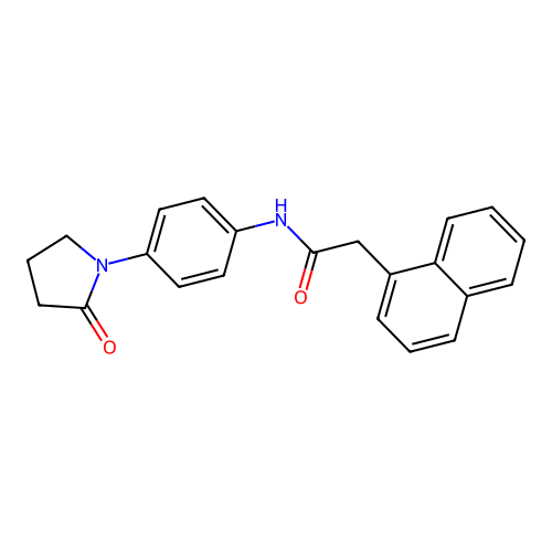 2-(naphthalen-1-yl)-N-(4-(2-oxopyrrolidin-1-yl)phenyl)acetamide structure