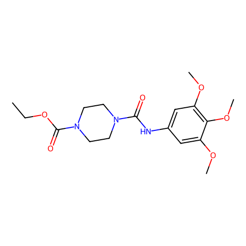 Ethyl 4-[(3,4,5-trimethoxyphenyl)carbamoyl]piperazine-1-carboxylate structure