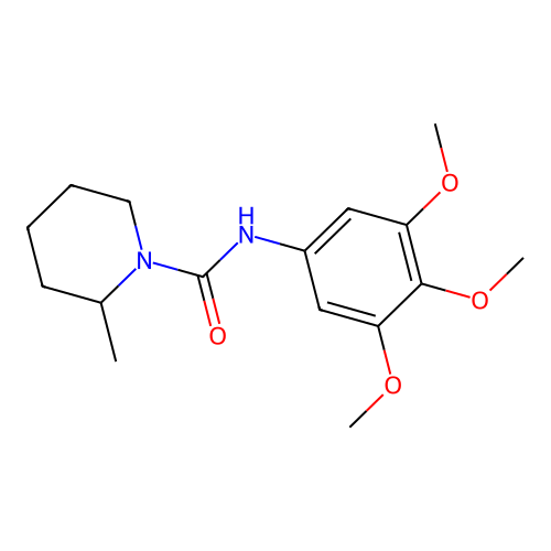 2-methyl-N-(3,4,5-trimethoxyphenyl)piperidine-1-carboxamide structure
